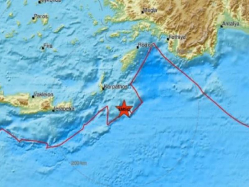 Νέα σεισμική δόνηση 4,7 Ρίχτερ νότια της Ρόδου