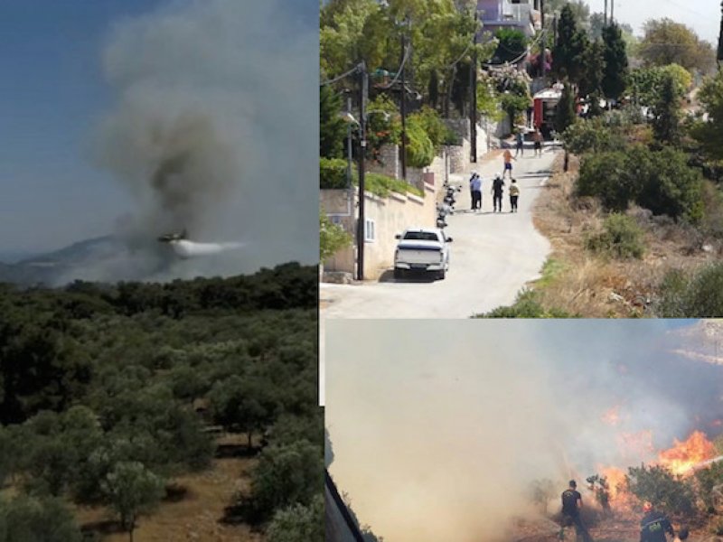 Κοντά σε σπίτια η φωτιά στην Κεφαλονιά -  Μάχη με τις φλόγες στη Δυτική Μάνη