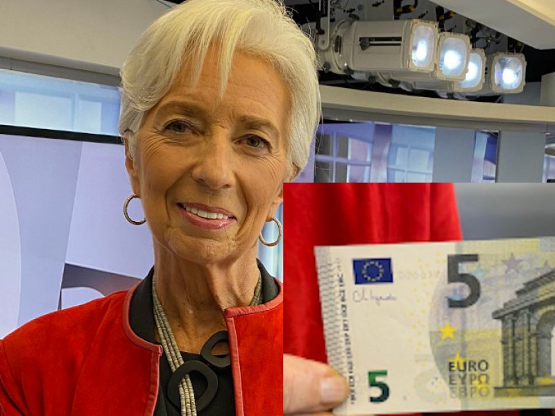 Τα νέα πεντάευρα με την υπογραφή της Κριστίν Λαγκάρντ κυκλοφόρησαν