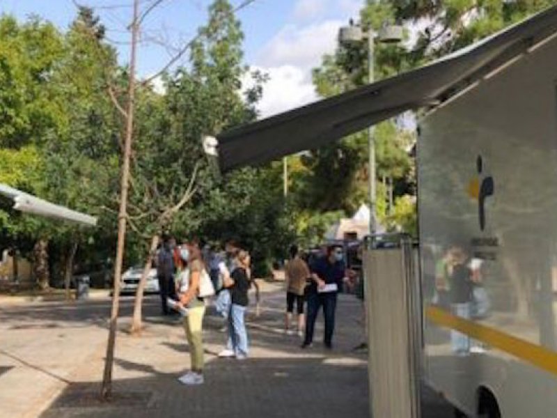 Rapid test στην πλατεία του Αγίου Παντελεήμονα