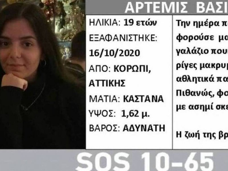 Εξαφάνιση 19χρονης: Κρατάνε την Άρτεμη παρά τη θέλησή της