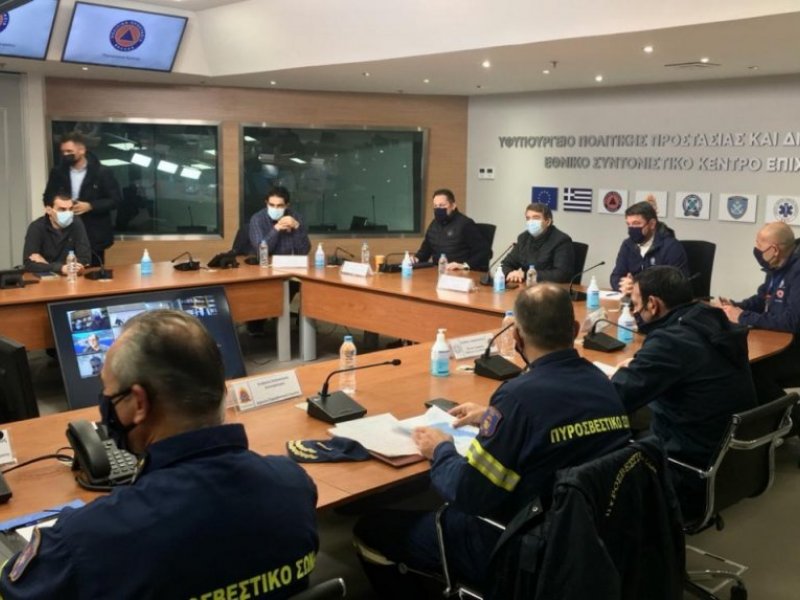Τι αποφασίστηκε στην ευρεία σύσκεψη στην Πολιτική Προστασία για την κακοκαιρία